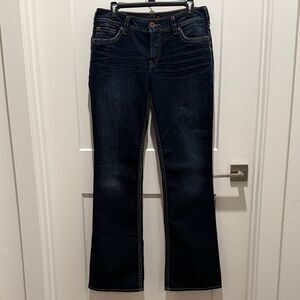 Silver Jeans Womens 31x34 Suki Mid Rise Boot Cut Dark Wash
